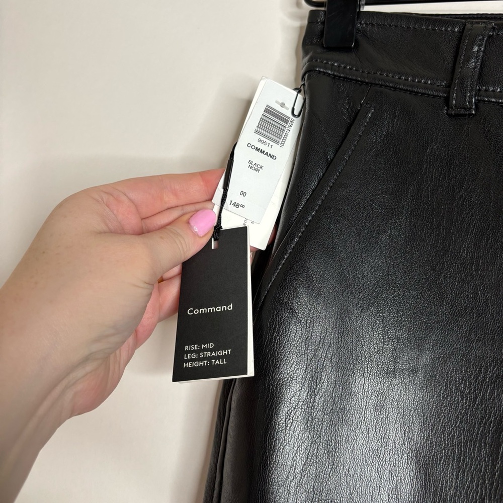 Aritzia Babaton Command Cropped Pant Mid-rise Vegan Leather pants size 00 - Picture 6 of 12